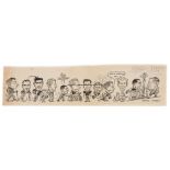 Norman Edwards (British, 20th century, d 2002) SWISS TOUR football caricature circa 1940s, pen and