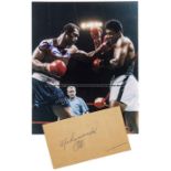 The autographs of Muhammad Ali and Ken Norton, comprising an envelope signed in ink by Muhammad Ali;
