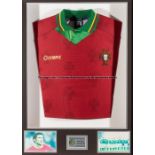 Joao Vieira Pinto Portugal international jersey worn in the Euro ’96 qualifier v Republic of Ireland