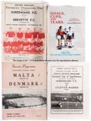 Varied collection of Malta-related football ephemera, including programme for the island's second-