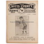 Official programme for the Notts County v Blackpool League Division Two match at Trent Bridge, 1st