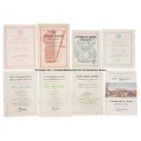 Eight 1950s Epsom Derby Day racecards, comprising 1950 (Galcador), 1951 (Arctic Prince), 1952 (