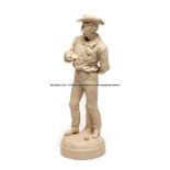 Extremely rare Victorian Parian-ware figure believed to be of Wimbledon tennis champion William