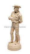 Extremely rare Victorian Parian-ware figure believed to be of Wimbledon tennis champion William