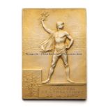 Paris 1900 Olympic Games award plaque for a gymnastics competition, inscribed 'Concours de