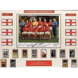 Signed 1966 England World Cup winners team photograph, signed by eight of the team in black marker