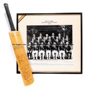 England to Australia 1970-71 fully signed mini cricket bat, including Bob Willis, Alan Ward, Ray