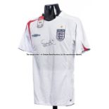 Frank Lampard signed England 2005-06 white replica home jersey, short sleeved with England badge,