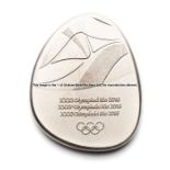 Rio de Janeiro 2016 Olympic Games participant's medal, alloy copper, logo, rings and legend, in