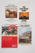 Group of 22 Epsom Derby Day racecards, each signed by the winning jockey, dating between 1975 and