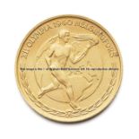 Helsinki 12th Olympic Games 1940 (Cancelled) official Commemorative medal, goldplated copper, 36mm.,