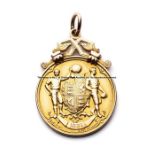 George Frederick Wheldon's Aston Villa 1897 FA Cup Final winner's medal, 15ct gold, circular form