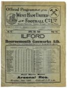 Bournemouth Gasworks Athletic v Ilford F.A. Amateur Cup Final programme played at West Ham United
