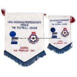Match pennant for the Italian National League v English Football League match at Andria, 14th