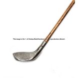 Standard Golf Company of Sunderland Mills patent B.G.S. Model brassie spoon, back of head with three
