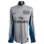 Lukasz Fabianski Arsenal FC grey No.21 goalkeeping jersey season 2011-12, long-sleeved, Premier