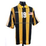 Azman Adnan Malaysia yellow & black striped No.19 jersey from the friendly match v Arsenal played at