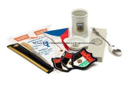 International  football presentations, badges and pennants, comprising three UAE blazer badges; a