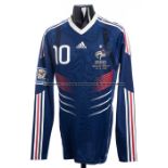 Karim Benzema blue France No.10 jersey from the 2010 FIFA World Cup qualification play-off match v