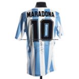 Maradona signed Argentina replica jersey, signed to the reverse