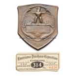 Grand Prize Medal of the Louisiana Purchase Exposition 1904, triangular, bronze, 70mm., by Weinberg,