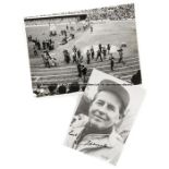 Emil Zatopek signed photograph, 6 by 4in. b&w, signed in black marker and dated 1999; sold