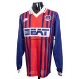 David Ginola blue Paris Saint-Germain No.11 jersey from the European Cup Winners’ Cup semi-final 1st