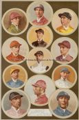 Group of four vintage studies of jockeys of the late 19th century, comprising Sporting & Dramatic