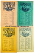 Ten Ilford FC home programmes dating between seasons 1928-29 and 1933-34, including F.A. Cup ties