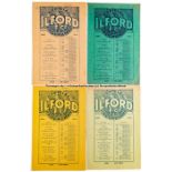 Ten Ilford FC home programmes dating between seasons 1928-29 and 1933-34, including F.A. Cup ties