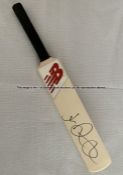 Joe Root England cricket memorabilia, comprising New Balance mini bat - brand he uses and signed