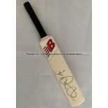 Joe Root England cricket memorabilia, comprising New Balance mini bat - brand he uses and signed