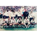Fully-signed colour photograph of the England team before the 5-1 v Germany in Munich in 2001,
