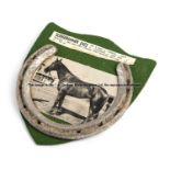 Racing plate worn by Sledgehammer the New Zealand born South African Champion, the plate mounted a