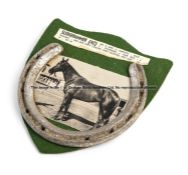 Racing plate worn by Sledgehammer the New Zealand born South African Champion, the plate mounted a