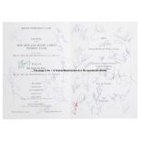 Superb original signed foldover banquet menu size 10 by 7in. from the luncheon given by the