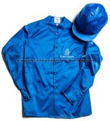 Royal blue Godolphin racing silks worn by Frankie Dettori when winning the Prix de l’Arc de