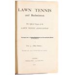 Bound Volume of Lawn Tennis and Badminton for 1909-10, bound in black hard boards and with an