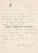 Donald Bradman signed handwritten letter, in ink on Grand Spa Hotel Clifton (Bristol) letterhead,