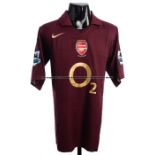 Robert Pires signed Arsenal FC redcurrant No.7 Highbury Final Salute jersey 2016, signed with