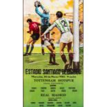 Match poster for the Real Madrid v Tottenham Hotspur UEFA Cup quarter-final played at the Bernabeu