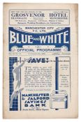 Manchester City v Middlesbrough programme 8th November 1930