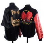 Five Lennox Lewis team promotional jackets, comprising a Pro Glen short sleeve black seconds