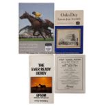 Collection of Epsom racecards including Derby and Oaks, dating between 1954 and 2018, comprising six