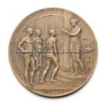 Antwerp 1920 Olympic Games participant's medal, bronze, signed P. Theunis, the obverse struck with a