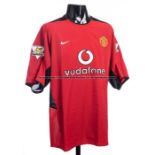 Ruud Van Nistelrooy red Manchester United FC No.10 home jersey season 2003-04, long sleeved with