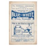 Manchester City v Sheffield Wednesday programme 1st January 1930 Opposition team Sheffield Wednesday