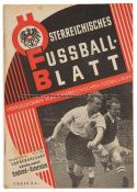 Austria v England International match programme 25th May 1952, friendly match played at the Wiener