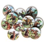 Collection of 11 Royal Worcester plates featuring great racehorses of the mid to late 20th