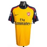 Jack Wilshere Arsenal FC No.19 orange away jersey, season 2008-09, short sleeved with BARCLAYS